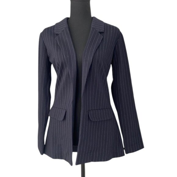 LIVERPOOL Navy Blue Pinstripe Blazer Suit Jacket XS - Picture 1 of 14